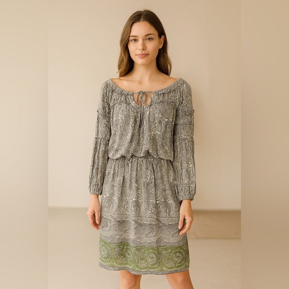 Max Edition Charcoal Paisley Dress